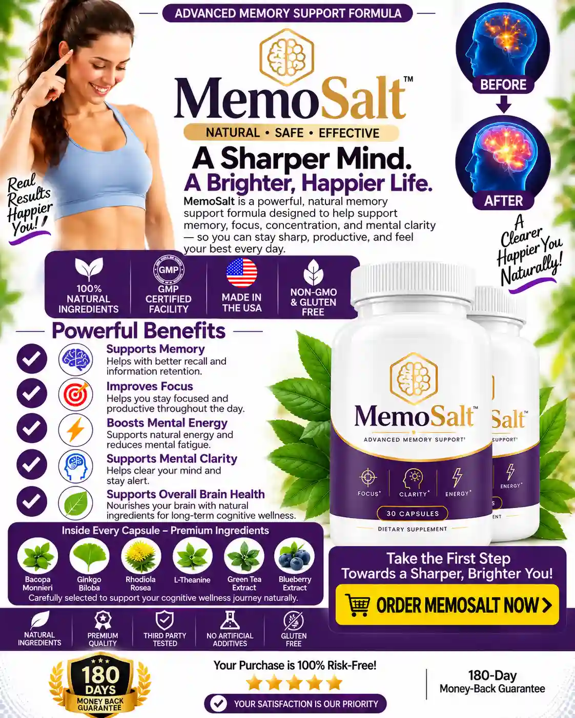 Memosalt product presentation and cognitive wellness information
